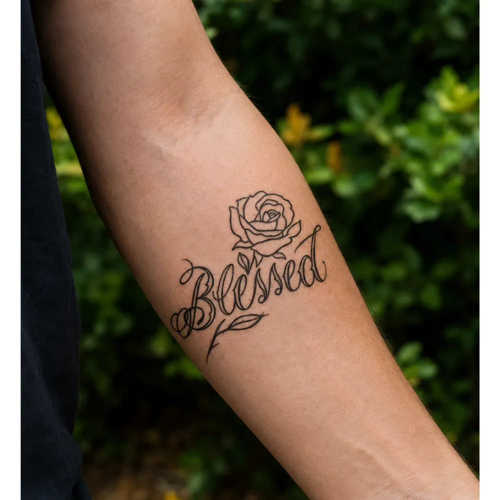 SafeTatt — Blessed Rose · fotografie tetování na kůži
