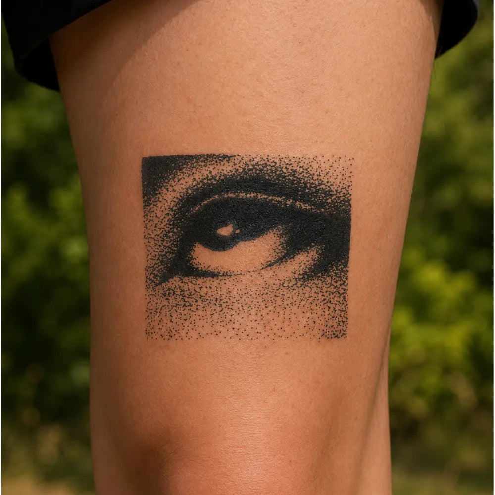 SafeTatt — Stippled Eye · fotografie tetování na kůži