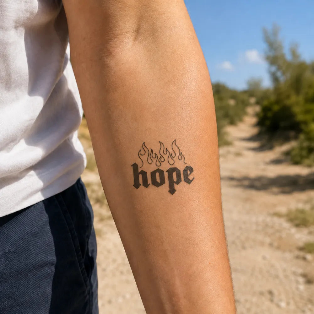 SafeTatt — Burning Hope · fotografie tetování na kůži