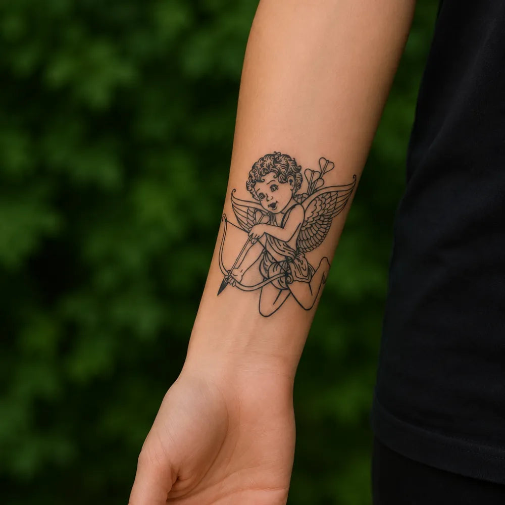 SafeTatt — Cupid’s Arrow · fotografie tetování na kůži
