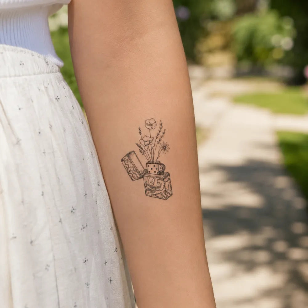 SafeTatt — Flower Lighter · fotografie tetování na kůži