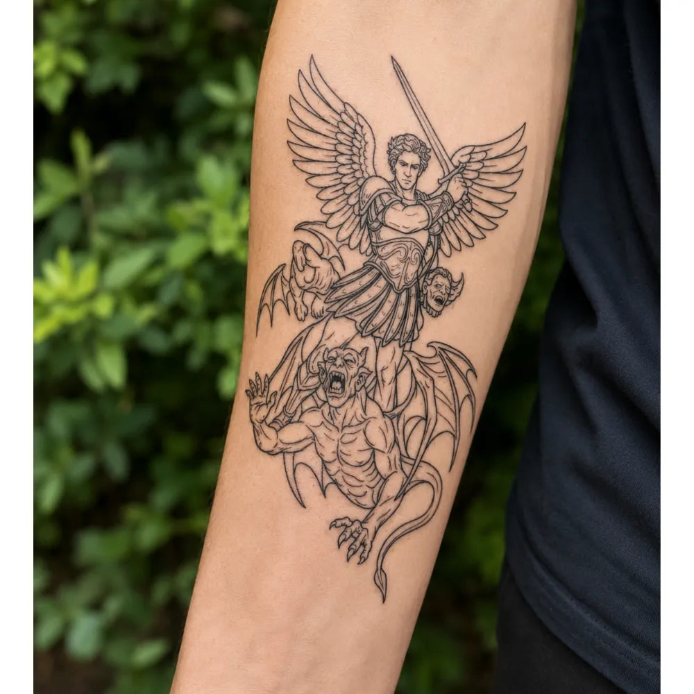 SafeTatt — Divine Justice · fotografie tetování na kůži
