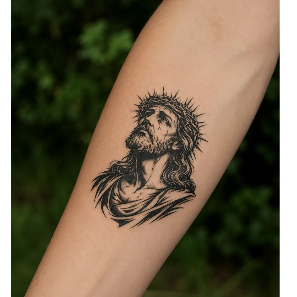 SafeTatt — Jesus · fotografie tetování na kůži