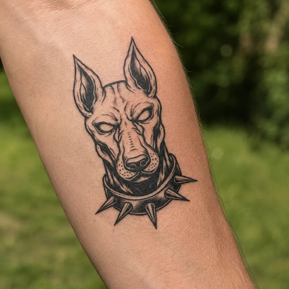 SafeTatt — Doberman · fotografie tetování na kůži
