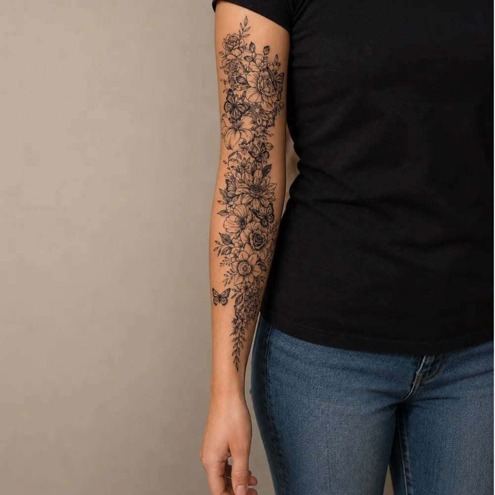 SafeTatt — Butterfly Bouquet · fotografie tetování na kůži